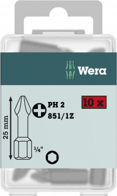 WERA BITS CLASSIC PH 25 MM i gruppen Maskiner & Verktyg / Handverktyg / Bits & bitshllare hos Blys VIP AB (2150-05072400001R)