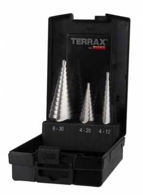 Stegborrset 4-30mm Terrax i gruppen Maskiner & Verktyg / Borr, gng & kap / Borr och borrsatser / Stegborr hos Blys VIP AB (2150-A101126RO)