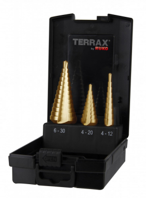 Stegborrset 4-30mm TiN Terrax i gruppen Maskiner & Verktyg / Borr, gng & kap / Borr och borrsatser / Stegborr hos Blys VIP AB (2150-A101126TRO)
