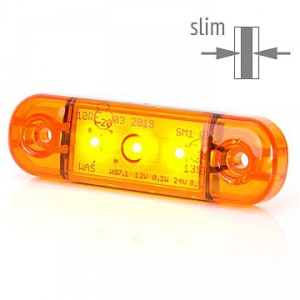 Sidomarkering slim Orange 3 LED 9-36V IP68. E-mrkt. i gruppen Fordon & Garage / Belysning / Positions- & Markeringsljus hos Blys VIP AB (2200-800340)