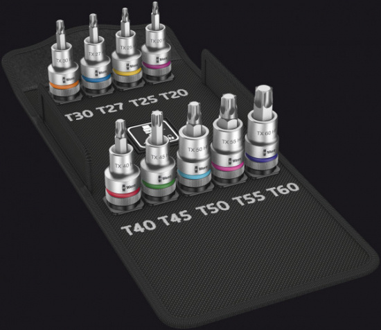 TORX Hylsnyckel-bitsinsats-set Wera 1/2tum 9 delar