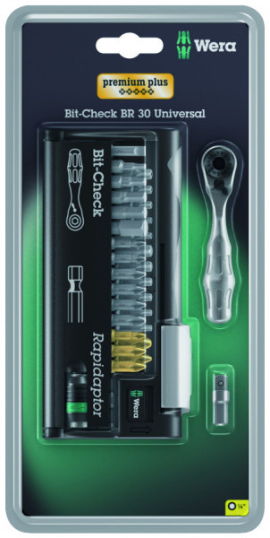 Wera Bitssp�rrnyckel 1/4tum inkl 29 delar bitssats