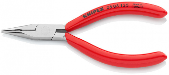 KNIPEX T�ng med flata, runda k�ftar och sk�r F�rkromad 125 m