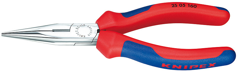 KNIPEX T�ng med flata, runda k�ftar och sk�r F�rkromad 160 m