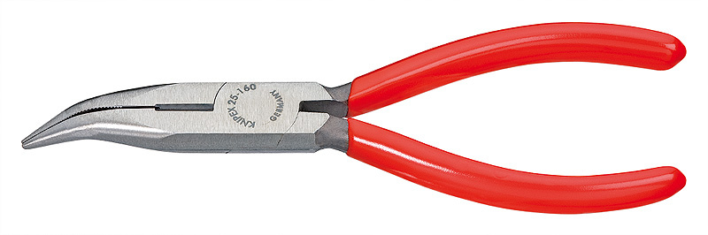 KNIPEX T�ng med flata, runda k�ftar och sk�r Svart, f�rsedd