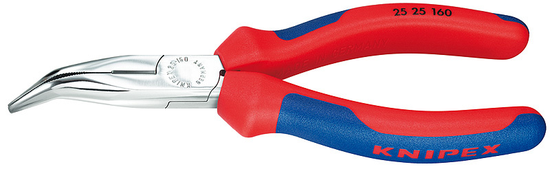 KNIPEX T�ng med flata, runda k�ftar och sk�r F�rkromad 160 m