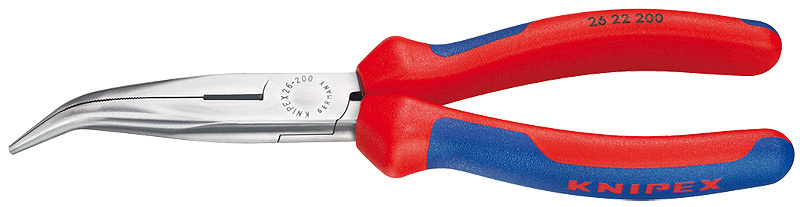 KNIPEX T�ng med flata, runda k�ftar och sk�r Svart, f�rsedd