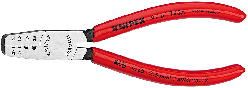 KNIPEX Crimpt�ng f�r �ndhylsor Med plast�verdrag 145 mm