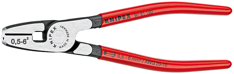 KNIPEX Crimpt�ng f�r �ndhylsor med frontinf�ring Med plast�v