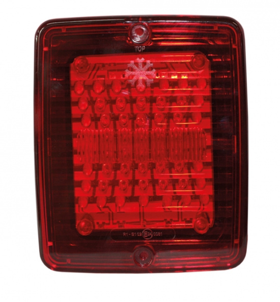 Bak-/bromsljus LED. R�d lins. Kapas ej kortare �n 0,5m 24V