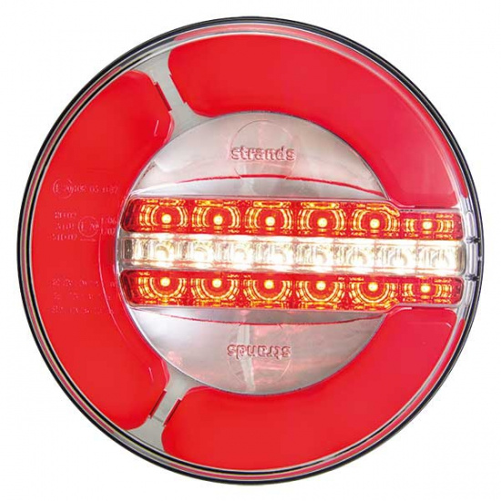 Baklampa LED 3 kammare 12-24V 142mm diameter Pos/Back/Dimm