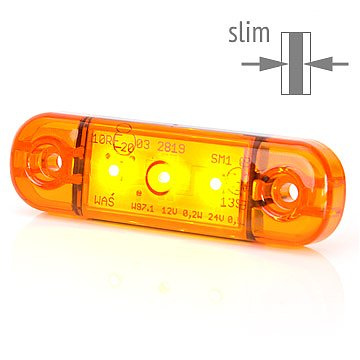 Sidomarkering slim Orange 3 LED 9-36V IP68. E-m�rkt.