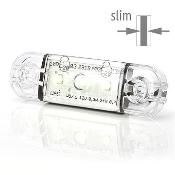 Positionsljus slim Vit 3 LED 9-36V IP68. E-m�rkt.
