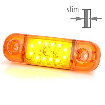 Sidomarkering slim Orange 12 LED 9-36V IP68. E-m�rkt.