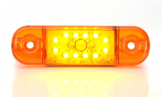 Sidomarkering slim Orange 12 LED 9-36V IP68. E-m�rkt.