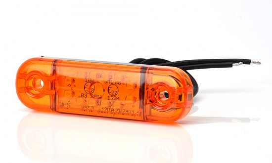 Sidomarkering slim Orange 12 LED 9-36V IP68. E-m�rkt.