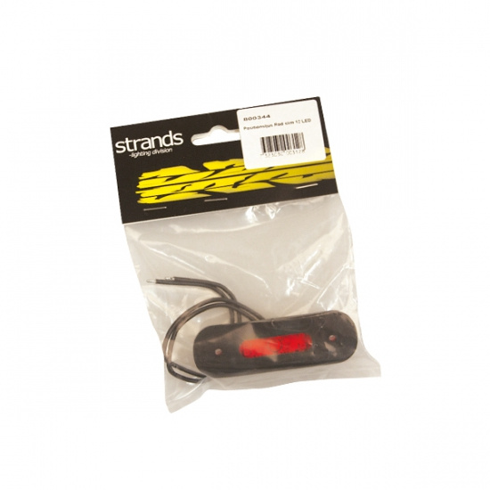 Positionsljus slim R�d 12 LED 9-36V IP68. E-m�rkt.