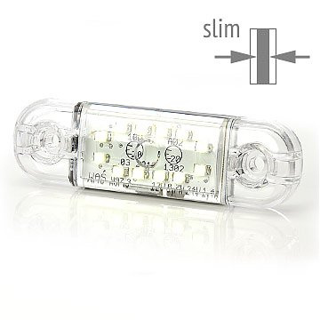 Positionsljus slim Vit 12 LED 9-36V IP68. E-m�rkt.