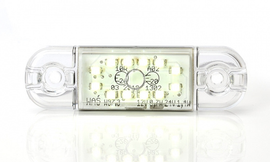 Positionsljus slim Vit 12 LED 9-36V IP68. E-m�rkt.