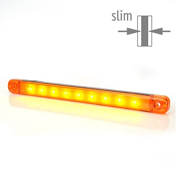 Sidomarkering Orange slim 9 LED 9-36V IP68. E-m�rkt