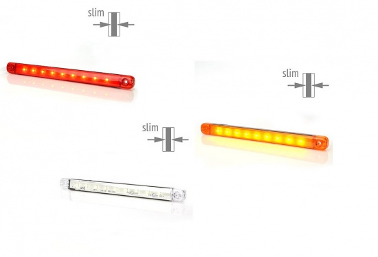 Sidomarkering Orange slim 9 LED 9-36V IP68. E-m�rkt
