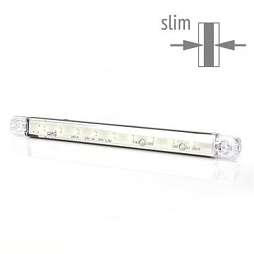 Positionsljus Vit slim 9 LED 9-36V IP68. E-m�rkt.