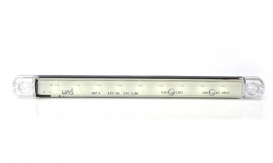 Positionsljus Vit slim 9 LED 9-36V IP68. E-m�rkt.