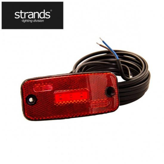 Positionsljus LED R�d 5LED E-m�rkt, 12-24V