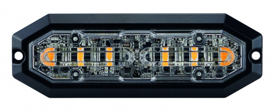 Blixtljus Strands 6 LED, 12-24V DC, 20W Orange LED klar lins