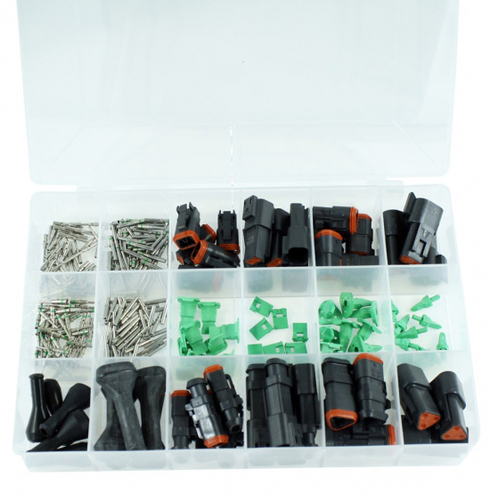 Deutsch DT-kontakter Sortimentsl�da ca 300 delar