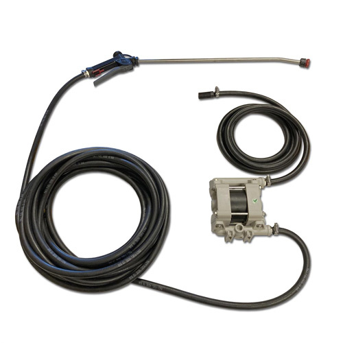 Tryckluftsdriven kempump, hytrel/PTFE. med slang och kemhand