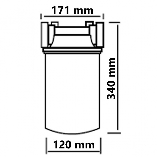 Dieselfilter vattenabsorb. med filterhus 150 l/min