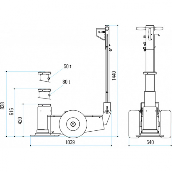 Domkraft Mammut M80/42 80/50ton 385-838mm h�g
