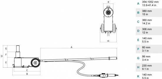 Domkraft 214/P 20/10 ton