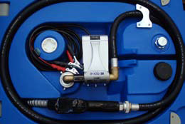 Transporttank 220L Bl� 12V Pump Dieseltank