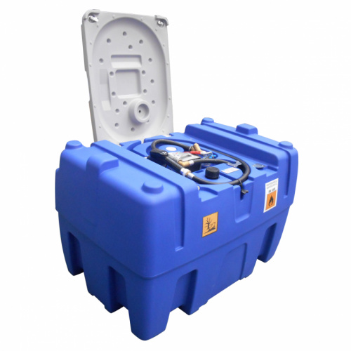 Transporttank 440L Bl� 12V Pump ink lock Dieseltank