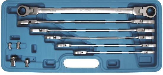 Ringsp�rrnyckelsats ledad, dubbel 8-19mm 10 delar BGS