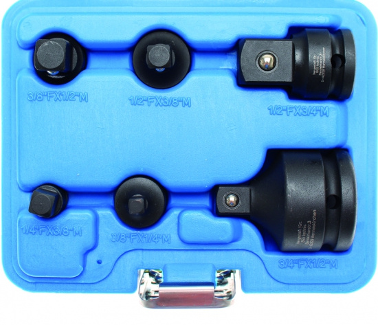 Kraftadapterset 1/4tum 1/2tum 3/8tum 3/4tum 6 delar BGS