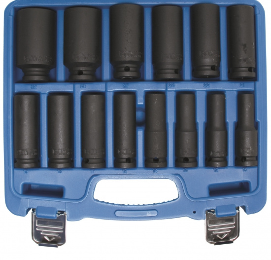 Krafthylsor l�nga 1/2tum 10-32mm 14 delar BGS
