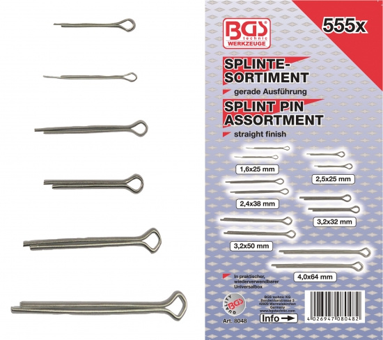 Sortiment med saxsprintar 555-delar BGS