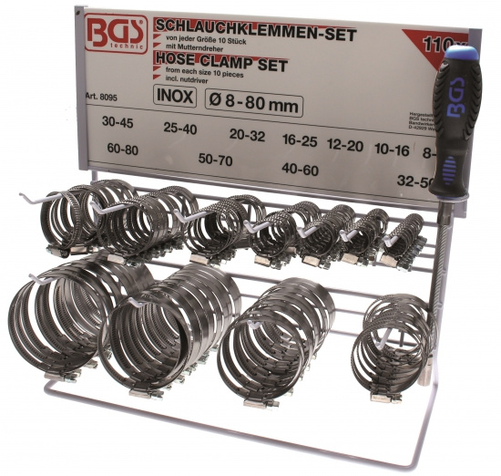 Slangkl�mma set rostfri 111-delar BGS